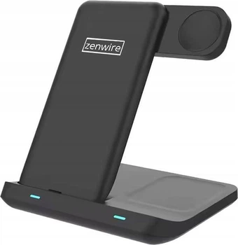 Ładowarka bezprzewodowa Zenwire Foldable X12 3w1 USB-C Qi for Phone, Smartphone, Watch, Headphones TWS Airpods Buds Black (5904507529734)