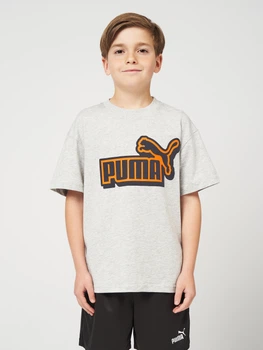 Підліткова футболка для хлопчика Puma Essentials Logo Lab 69338704 146-152 см Light Gray Heather (4069161737756)
