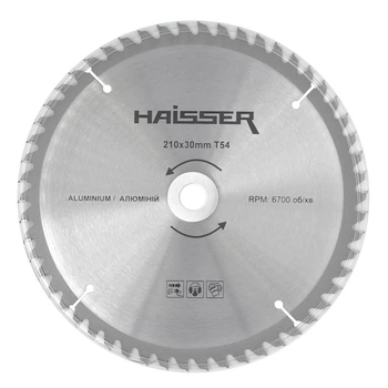 Диск пильний по алюмінію - 210х30 54 зуб. (HAISSER)