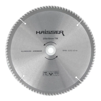 Диск пильний по алюмінію - 255х30 96 зуб. (HAISSER)