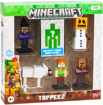 Набор делюкс из 6 коллекционных фигурок-топперов Minecraft одна фигурка-сюрприз Страж (MC2060-4)