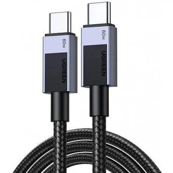 Кабель Ugreen L524 USB-C to USB-C 60W Fast Charging Braided Cable (3m) Space Gray (55776)