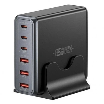 Сетевое зарядное устройство для Essager Engine 85W Desktop Charging Station Black (EZC85W-SXB0G-Z)