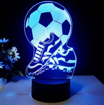 3D LED-нічник Бутсі з м'ячем з RGB-підсвіткою , 16 кольорів , пульт