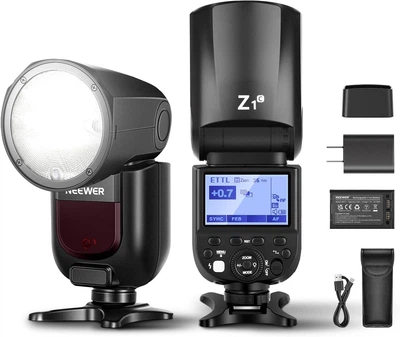 Спалах Speedlite NEEWER Z1-C TTL із круглою головкою для цифрових дзеркальних фотокамер Canon, 76 Вт/с, 2,4 ГГц, 1/8000 с, HSS-спалах (my-7045)