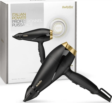 Фен Babyliss з іонізацією 2000 Вт професійний мотор AC чорний