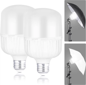 Світлодіодні LED лампи Neewer T100 E26 35 Вт 5700K для відеозйомки, 2 упаковки (my-4003)