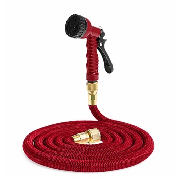 Шланг для полива с распылителем Magic Garden Hose 2.5 м - 7.5 м (WL-1626) Красный