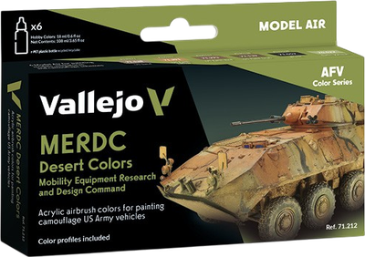 Zestaw farb akrylowych Vallejo Model Air AFV MERDC Kolory pustynne 6 szt x 18 ml (8429551712125)