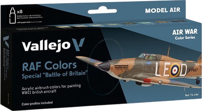 Набір акрилових фарб Vallejo Model Air - Air War - RAF Colors - Special Battle of Britain 8 шт x 18 мл (8429551711449)