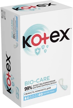 Ежедневные гигиенические прокладки Kotex Bio-Care Liners Extra Thin 40 шт (5029053591889)