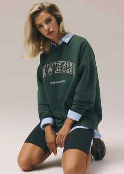 Свитшот женский с вышивкой Diverse LOFIRA S/M Зеленый (5905384266972)