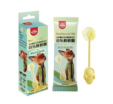 Леденец Amos Tasty Sounds Audio Lollipop Zootopia Mango Flavour Лис Ник 12г