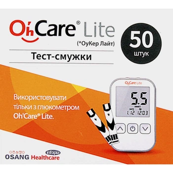 Тест-полоски OSANG Oh`Care Lite для глюкометра 50 шт. (5220-47456)