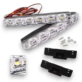 LED дневные ходовые огни Avtoaks универсальные 6 SMD 12V белый свет 2 шт