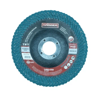 Круг пелюстковий торцевий радіальний - 125x22 P40 (HAISSER)