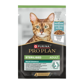 Влажный корм для котов Purina Pro Plan Sterilised Maintenance с океанической рыбой в желе 85 г 12578845