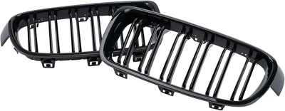 Грати радіатора BMW 3 F30/F35 (2013-2019) LCI в стилі М чорні глянсові двореберні ніздрі БМВ 3 (LMBMGRX505)