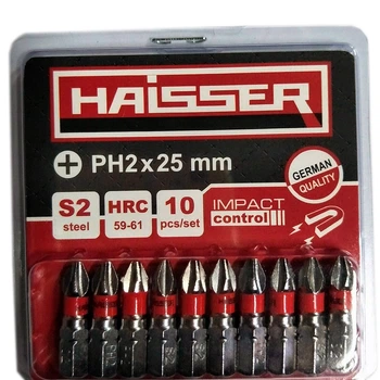 Біт HAISSER ph2 25 мм набір 10 штук блістер