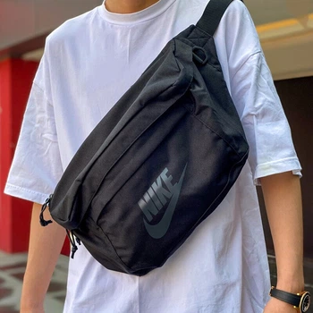 Поясная сумка NIKE TECH для мужчин и женщин, повседневная сумка BA5751-010, черная, универсальный размер.
