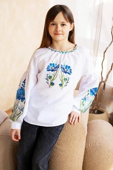 Дитяча вишиванка для дівчинки vishivano4ka 9205-3 110-116 біла