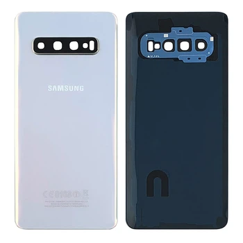 Задняя крышка для Samsung S10 G973F (белая PRC со стеклом камеры)
