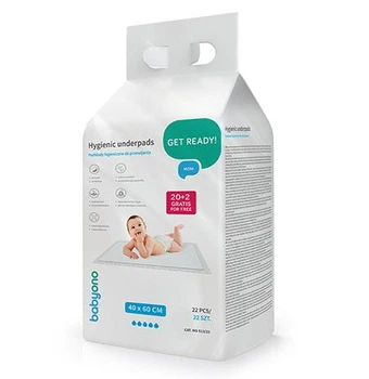 Гигиенические пеленки одноразовые 40*60 см 20 шт + 2 в подарок Babyone