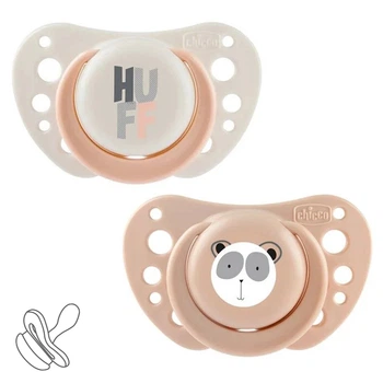 Пустушка Chicco PhysioForma Air, силікон, 2-6 міс., 2 шт., колір рожевий (75031.33)
