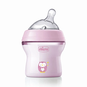 Бутылочка пластик Chicco Natural Feeling NEW, 150 мл, 0м+, цвет розовый (81311.10)