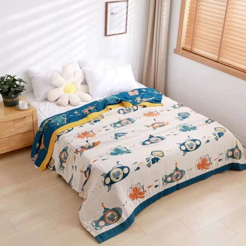 Мусліновий плед покривало Cappone 2738 4 шари 150×200 см