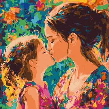 Картина по номерам Материнский поцелуй ©art_selena_ua 40x40 KHO8577 Идейка