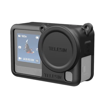 Чехол DJI Osmo Action 6 силиконовый с колпачком и ремешком Telesin S6-PTC-11