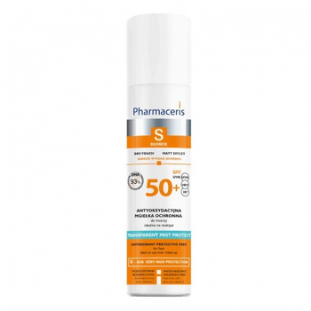 Pharmaceris S SPF 50+ солнцезащитный спрей для лица поверх макияжа антиоксидантный, 75 мл