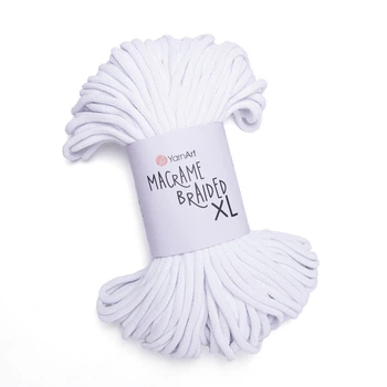 Шнур товстий Macrame Braided XL 10мм 1000г білий (№751)