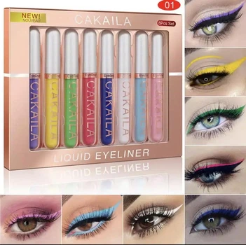 Набір матових підводок для очей Cakaila Liquid Eyeliner 8 шт