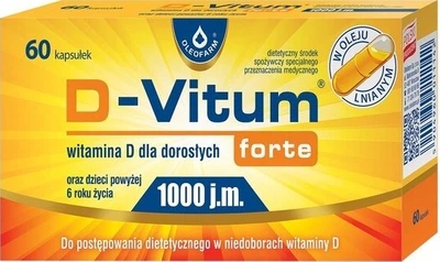 Witamina D Oleofarm D-Vitum Forte 1000 60 kapsułek (5904960011142)