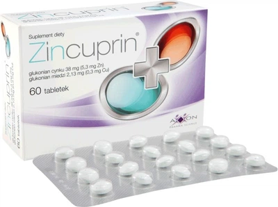 Mineralny kompleks Axxon Aristo Pharma Zincuprin 60 tabletek (5907464420397)