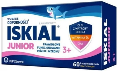 Риб'ячий жир USP Zdrowie Iskial Junior у рідкому вигляді 3+ 60 жувальних капсул (5903031287493)