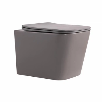 Унитаз подвесной Qtap Tern Ultra Quiet 520×345×325 мм, Stone grey, с сиденьем Slim Duroplast / Soft-close / Quick Release