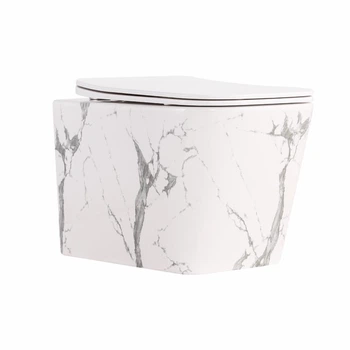 Унитаз подвесной Qtap Tern Ultra Quiet 520×345×325 мм, Marble, с сиденьем Slim Duroplast / Soft-close / Quick Release