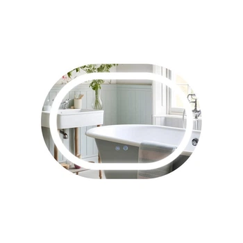 Зеркало Qtap Gemini 500х700 с LED-подсветкой Touch, с антизапотеванием, с диммером, рег. темп цвета (3000-6500K) Reverse