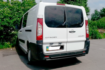 Задняя дуга AK-002-Двойная Black (нерж.) для Peugeot Expert 2007-2016 гг