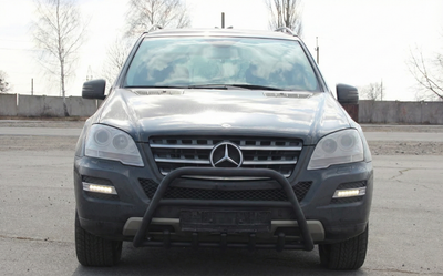 Кенгурятник WT003 Черный (Нержавеющая сталь) для Mercedes ML W164 2005-2011 гг