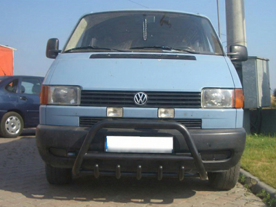 Передний силовой бампер WT003 Черный Нержавейка для Volkswagen T4 Caravelle/Multivan 1990–2003 гг