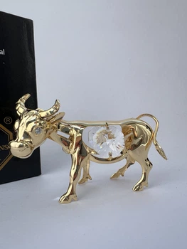 Фигурка с камнями Swarovski Бык 6,5х5 см 160398