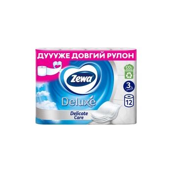Туалетний папір Zewa Deluxe білий 3 шари 12 рулонів (7322540989779)