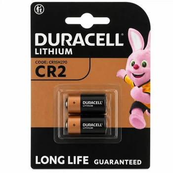 Батарейки Duracell Lithium CR2 3V, 2 шт (15.6×27 мм) – литиевые батарейки для фотокамер, датчиков, сигнализации и электроники