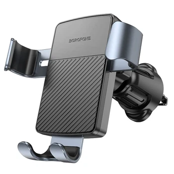 Автодержатель для телефона Borofone BH118 Gravity linkage, держатель в дефлектор, гравитационный механизм, поворот 360°, черный
