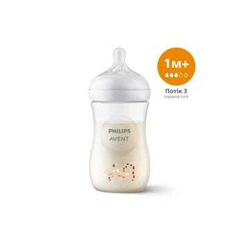 Пляшечка для годування Philips AVENT Natural Природний потік Жираф 260 мл (SCY903/66)