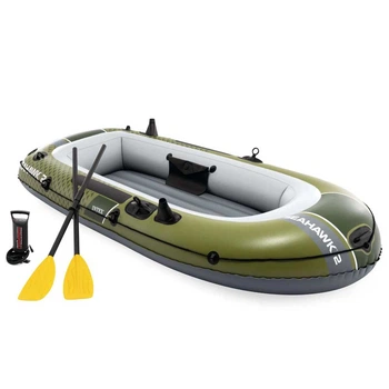 Двухместная надувная лодка Intex 68332 (236 x 114 x 41 см) Seahawk 2 Set + Пластиковые весла и ручной насос